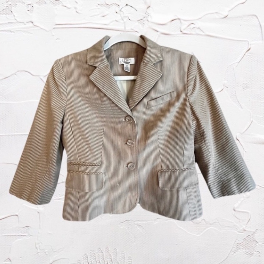 LOFT | Cropped Pinstripe Blazer